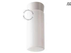 biała lampa ścienna lub sufitowa ze szklanym kloszem - Ø 11 cm