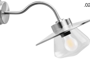 zilverkleurige industriële gevellamp Elda - IP54