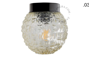sort bakelit væg- eller loftslampe – glas skærm - Ø 9 cm