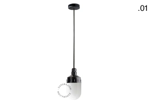 snoerlamp met glazen kap