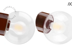 brązowa porcelanowa lampa ścienna David - Ø 10 cm