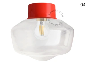 rød væg eller loftslampe - glas skærm - Ø 10 cm