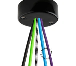 Lampenbaldachin aus schwarzem Porzellan - bis zu 5 Kabel