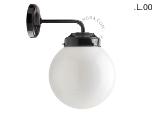applique noire - globe en verre