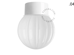 lampa ścienna lub sufitowa biała - szklany klosz  - Ø 10 cm