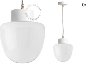 hvid pendellampe - glasskærm - Ø 10 cm