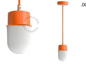 orange pendellampa - glasskärm - Ø 8,5 cm