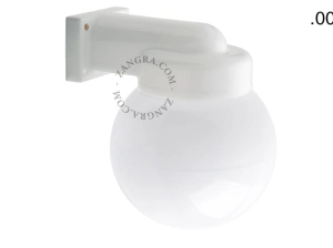 zewnętrzna lub łazienkowa lampa ścienna biała porcelana ze szklanym kloszem - IP54