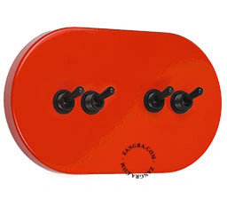 interruptor vermelho simples ou bidirecional - 4 comutadores em preto