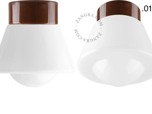 lámpara de porcelana marrón David - Ø 10 cm
