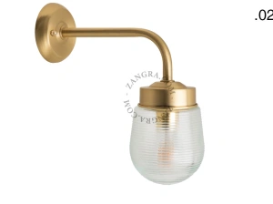 lampada da parete in ottone per esterni o per bagno – paralume in vetro - IP43