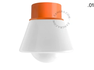 orange wall or ceiling light - glass shade - Ø 10 cm