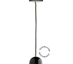 lampada a sospensione in porcellana nera