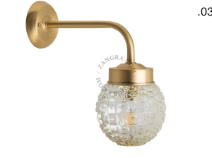 lampada da parete in ottone per esterni o per bagno – paralume in vetro - IP43