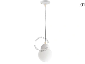 lámpara colgante de porcelana blanca - pantalla de vidrio