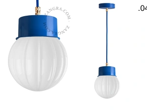 gelakte hanglamp - blauw