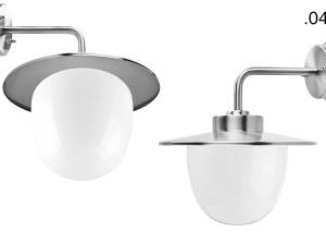 silver-coloured wall light Eduardo - IP54