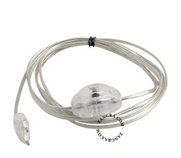 transparent power cord with plug and switch
