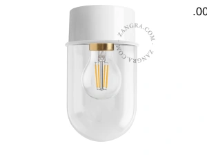 lampa ścienna lub sufitowa biała - szklany klosz  - Ø 10 cm
