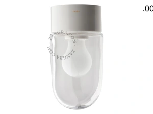 candeeiro de parede ou de teto em porcelana branca - abajur de vidro - Ø 10cm - IP54