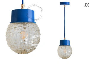 gelakte hanglamp - blauw