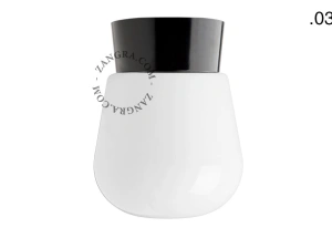 svart vägg- eller taklampa - glasskärm - Ø 11 cm