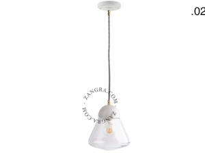 lámpara colgante de porcelana blanca - pantalla de vidrio
