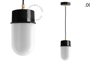 candeeiro suspenso preto - abajur de vidro - Ø 10cm