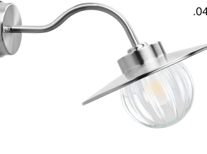 zilverkleurige industriële gevellamp Elda - IP54