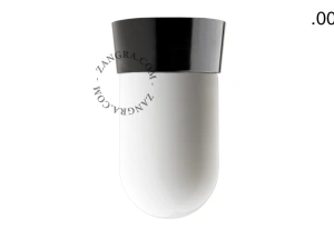 svart vägg- eller taklampa - glasskärm - Ø 11 cm