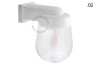 zewnętrzna lub łazienkowa lampa ścienna biała porcelana ze szklanym kloszem - IP54