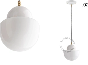lámpara colgante de porcelana blanca - pantalla de vidrio