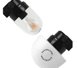 badrum svart vägglampa med glasskärm - IP54