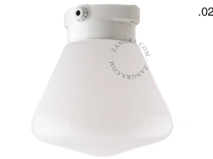 Leuchte aus weißem Porzellan für das Badezimmer Ø 9,5 cm – Glasschirm - IP54