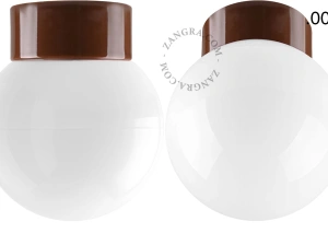 lámpara de porcelana marrón David - Ø 10 cm