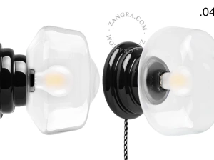 black porcelain Art Deco table or wall light