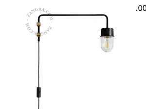 zwarte wandlamp Abbie met pivoterende arm
