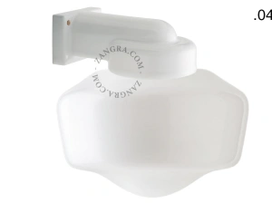 zewnętrzna lub łazienkowa lampa ścienna biała porcelana ze szklanym kloszem - IP54