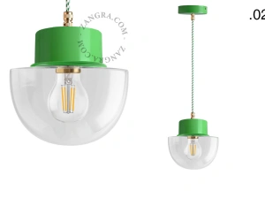 candeeiro suspenso verde - abajur de vidro - Ø 10cm
