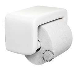 porcelanowy uchwyt na papier toaletowy - biały