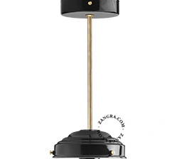 sort loftslampe og messing