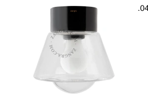 candeeiro de parede ou de teto em porcelana preta - abajur de vidro - Ø 10cm - IP54