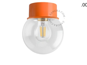 orange wall or ceiling light - glass shade - Ø 10 cm