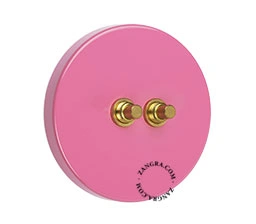roze schakelaar met 2 goudkleurige drukknoppen