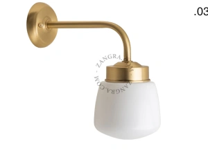 lampada da parete in ottone per esterni o per bagno – paralume in vetro - IP43