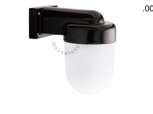 badeværelse sort porcelænsvæglampe med glasskærm - IP54