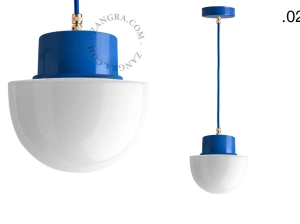 gelakte hanglamp - blauw