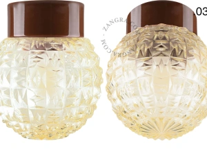 lámpara de porcelana marrón David - Ø 10 cm