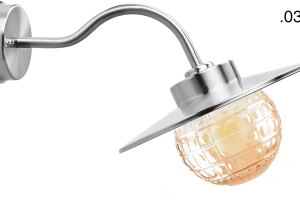 zilverkleurige industriële gevellamp Elda - IP54