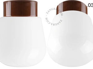 lámpara de porcelana marrón David - Ø 10 cm